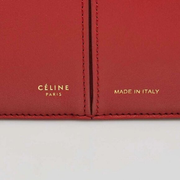 Celine Dark Claycourt Smooth Leather Trifold Clutch Bag - Picture 8 of 12